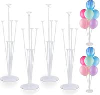 4pcs Balloon Stand Kit Balloon Table Stand Kit balloon sticks with cups easy assembly Balloon Holder 2set Clear Balloon Stand...