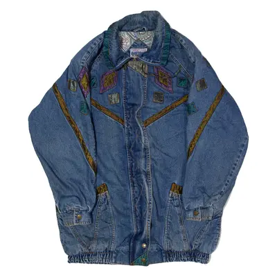 CURRENT SEEN Womens Denim Coat Blue 80s Diamond S