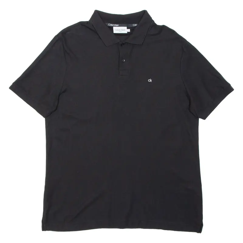 CALVIN KLEIN Slim Fit Mens Polo Shirt Black XL