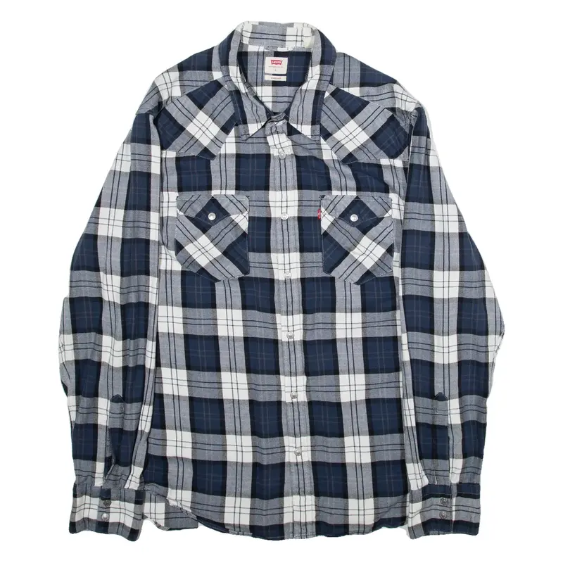 LEVI'S Standard Mens Shirt Black Check Long Sleeve L