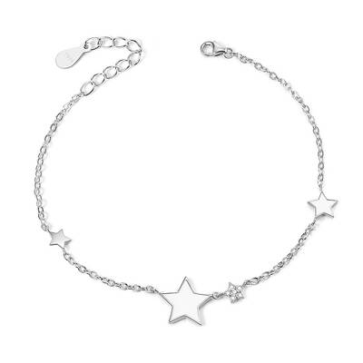 Rhodium Plated 925 Sterling Silver Link Bracelet