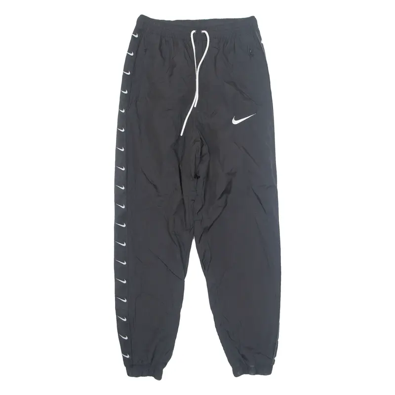 NIKE Mesh Lined Mens Track Pants Black Tapered S W26 L29