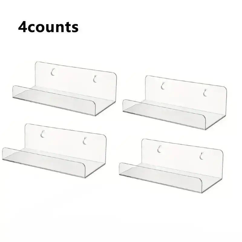 Clear Acrylic Vinyl Record Display Rack, 2/4/6/8/10pcs Wall-mounted Album Display Holder, Floating Display Rack for Music Lov...