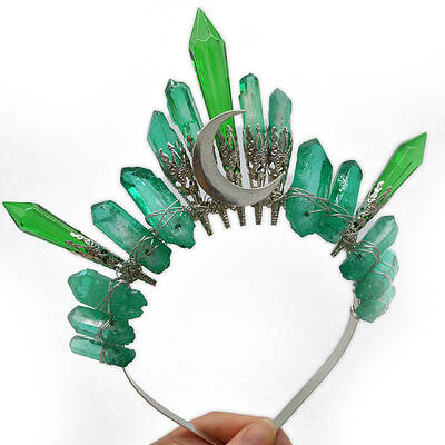 Natural Green Fluorite Hair Bands