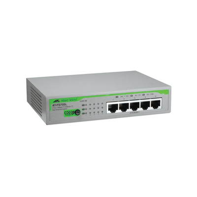 Allied Telesis AT-FS705L-40 | FS700 Series 5 x Ports 10/100Base-TX Rack-mountable Layer 2 Unmanaged Fast Ethernet Network Swi...