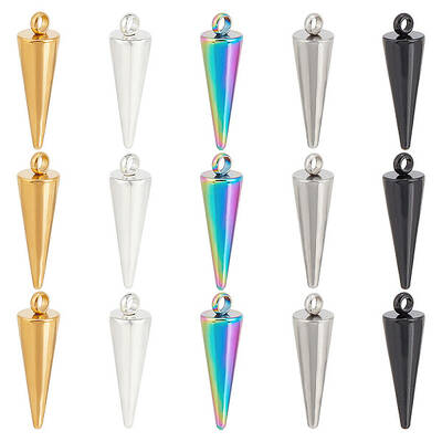 25Pcs 5 Colors 304 Stainless Steel Pendants