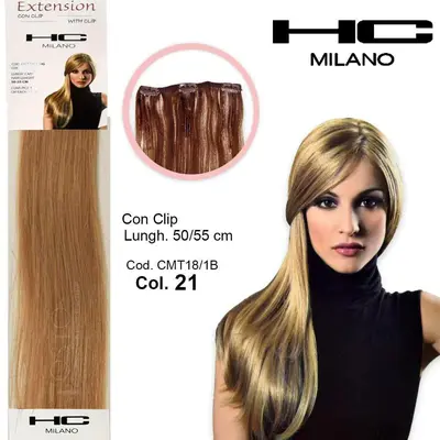 Hc milano extension 3 clips no remy width 14-16cm length 50cm col.21 very light blonde bright 9,32