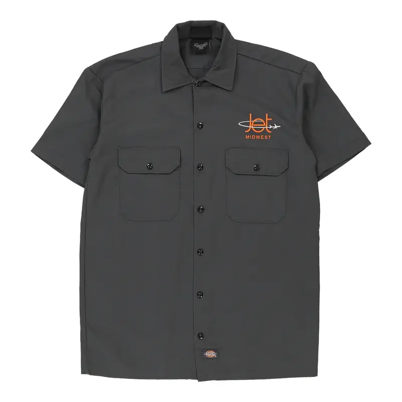 Jet Midwest Dickies Short Sleeve Shirt - Small Grey Polyester Blend