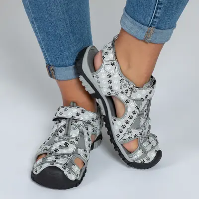 Womens Paw Print Sport Sandals | Walking Paws Trail Sandals - Artistic Paws - 11