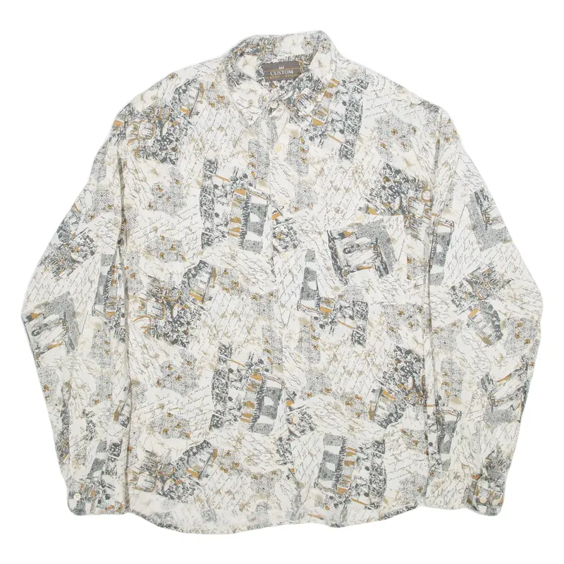 CUSTOM CLASSIC Mens Shirt Brown Long Sleeve XL