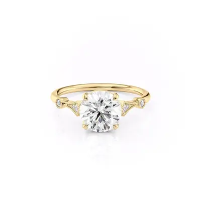 Sterling Silver with Yellow Gold Plated Moissanite Wedding Ring