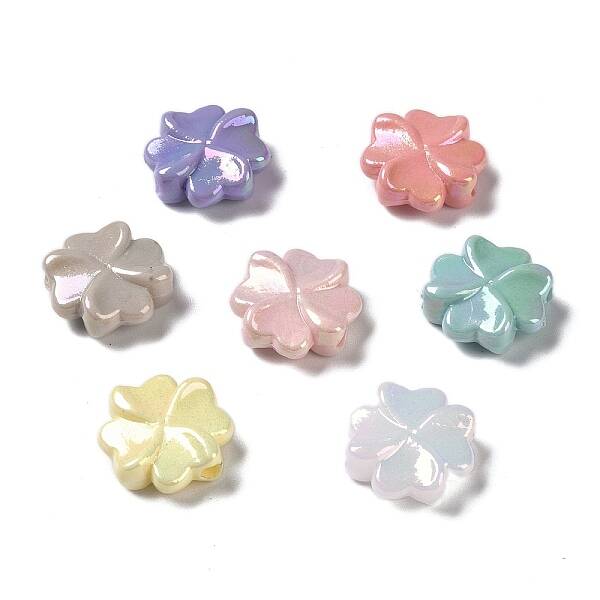 UV Plated Iridescent Opaque Acrylic Beads