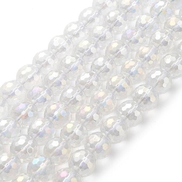 Electroplated Synthetic Quartz Crystal Beads Strands