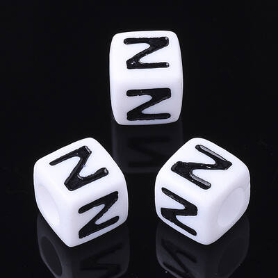 Acrylic Horizontal Hole Letter Beads