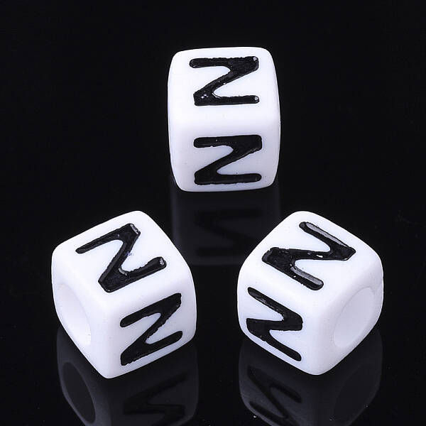 Acrylic Horizontal Hole Letter Beads