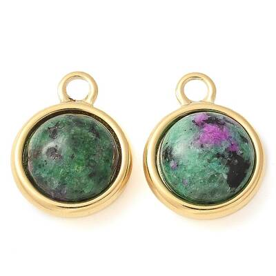Ion Plating(IP) 304 Stainless Steel with Gemstone Pendants