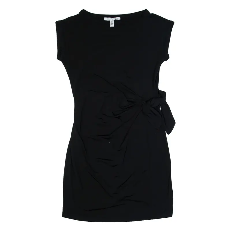 DIANE VON FURSTENBERG Womens Bodycon Dress Black Silk Knee Length UK 6