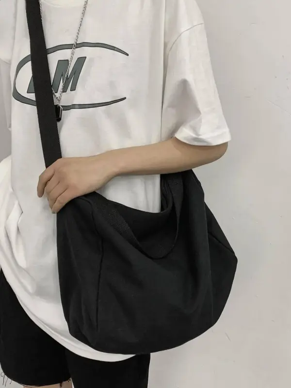 Unisex Casual Minimalist Crossbody Bag, Trendy Large Capacity Crossbody Bag, Chic All-match Crossbody Bag for Daily & School ...