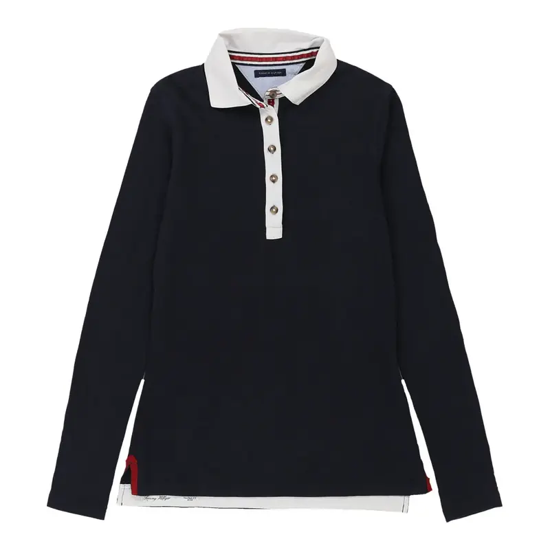Tommy Hilfiger Long Sleeve Polo Shirt - Small Navy Cotton | Size: small