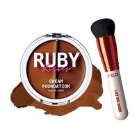 Ruby Kisses 3D Face & Wig Brown Flawless Cream Foundation & Concealer with Wig Brush, Lace Wig Tinting Powder, 12 Hours Long ...