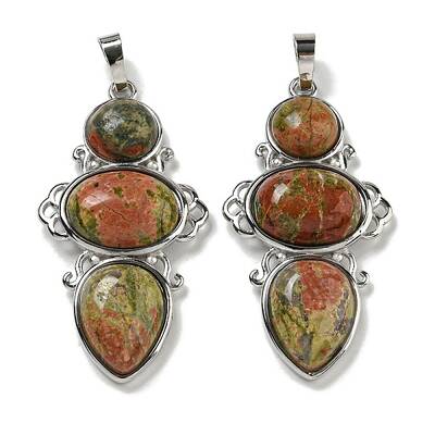 Natural Unakite Pendants