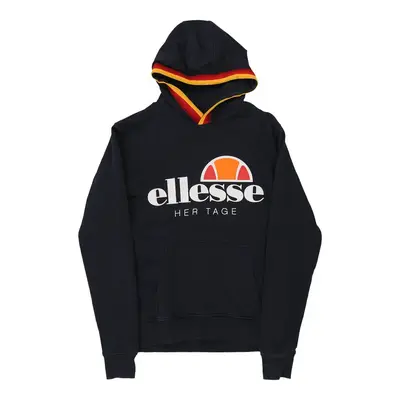 Ellesse Spellout Hoodie - XS Navy Cotton Blend