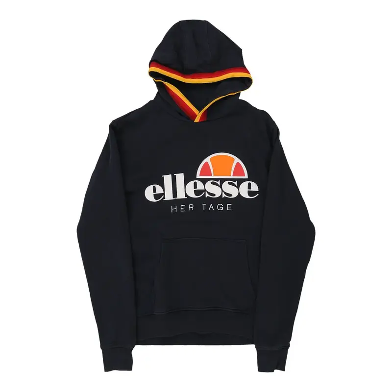 Ellesse Spellout Hoodie - XS Navy Cotton Blend