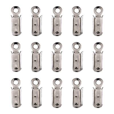 Tarnish Resistant 201 Stainless Steel Fold Over Crimp Cord Ends