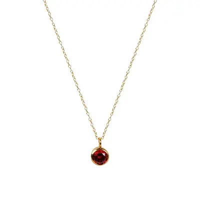 14K Gold Cubic Zirconia Personalized Birthstone Pendant Necklace