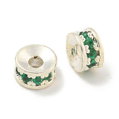 Brass Cubic Zirconia Spacer Beads