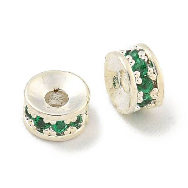 Brass Cubic Zirconia Spacer Beads