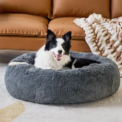 Plush Cat Cushion Cat Bed, Summer Gifts, Round Plush Dog Bed, Soft & Comfortable Pet Mat, Warm Pet Nest for Fall & Winter, Ca...