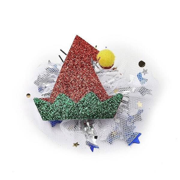 Christmas Theme Glitter Felt Fabric Alligator Hair Clip