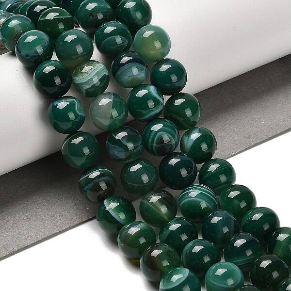 Dyed Natural Banded Agate Beads Strands