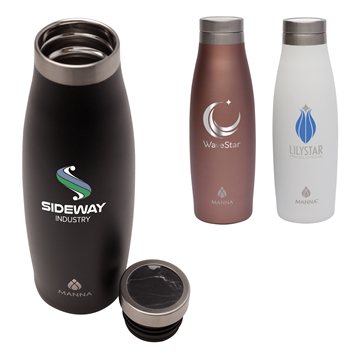 12 Promotional Manna 18 oz Oasis Stainless Steel Water Bottle w/ ...