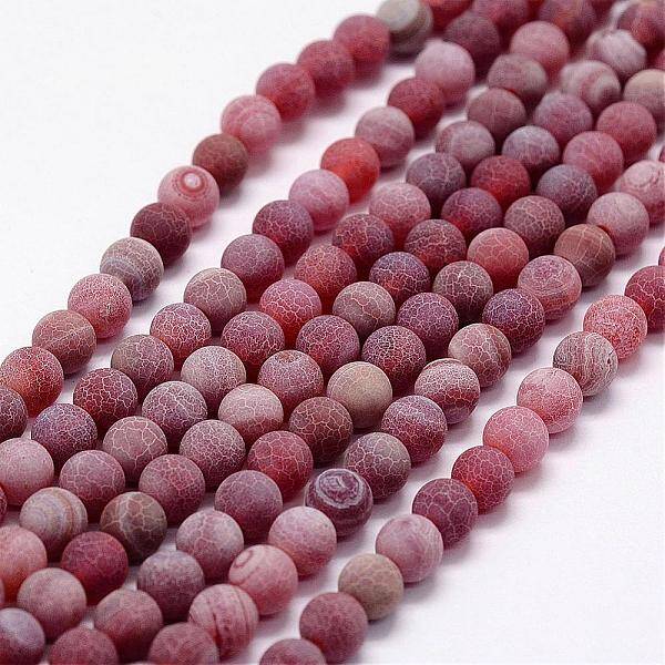 Frosted Natural Weathered Agate Beads Strands