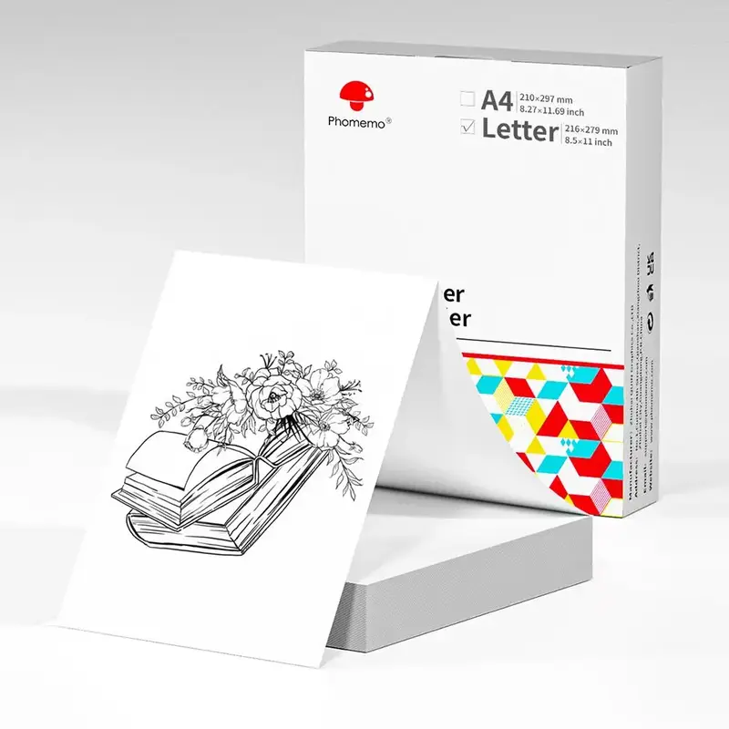 Phomemo Thermal Printer Paper 8.5 X 11 Inch, Thermal Printer Paper for Home and Office, 100/200 Sheets/box Advanced Thermal P...