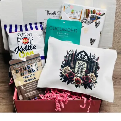 MINI Sip & Flip Blind Date With A Book Box - Unique Drink Mix, Surprise Book, Snack & Acessory Bag Gift Set