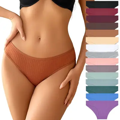 FINETOO 15PCS Cotton Panties for Women Seamless Underwear Outfit Maternity Basic Minimalist Comfortable Bikini Briefs S-XL Si...