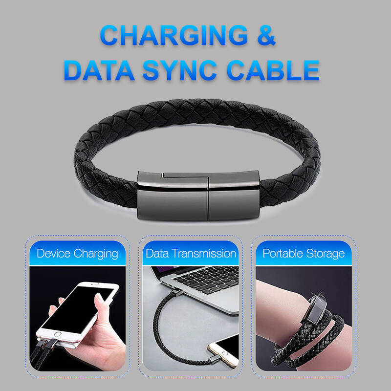 Bracelet USB Charging Cable – Wearable Charger for iPhone, USB-C, and Micro USB