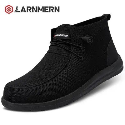 Men's Steel Toe Loafers Mid-top Shoes Slip On Work Shoes With OSHA approval and ASTM certification Lightweight Comfortable Fo...