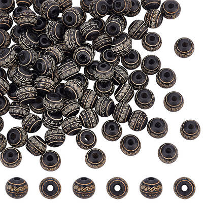 100Pcs Painted Natural Wood Beads
