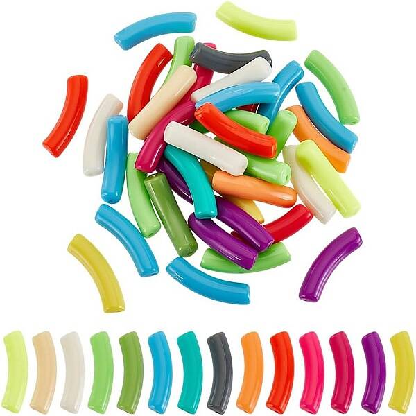 60Pcs Opaque Acrylic Beads
