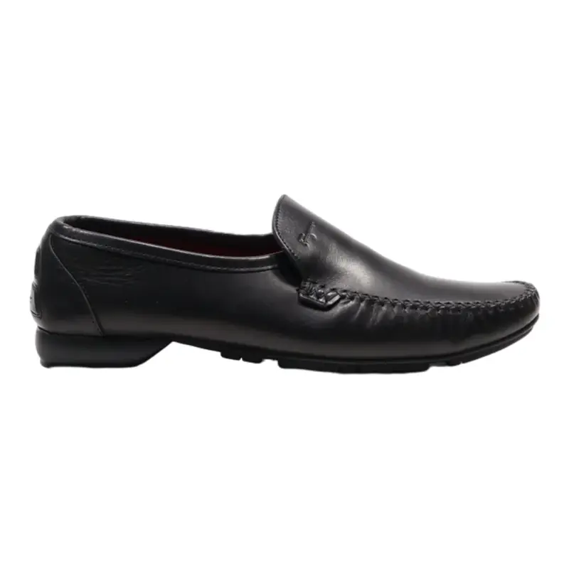 FERRAGAMO Loafer Shoes Black Leather Womens UK 6.5