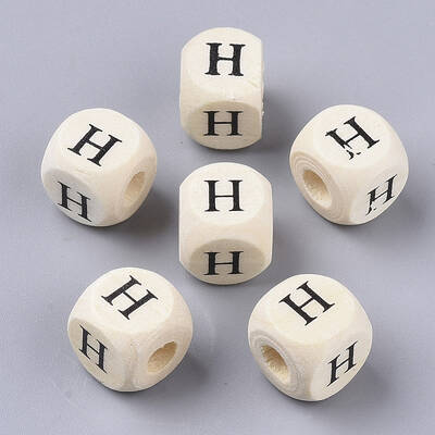 Printed Natural Wood Beads