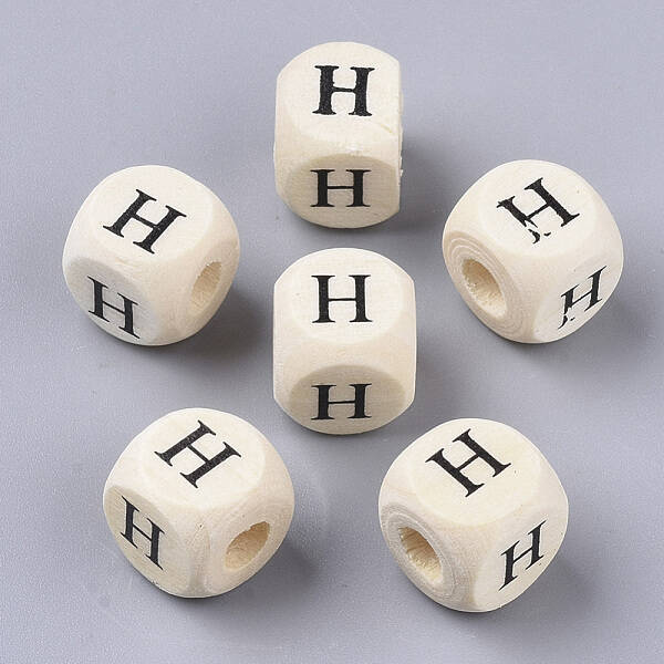 Printed Natural Wood Beads