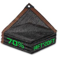 70% Shade Cloth, 14FTx20FT HDPE Mesh Tarp with Reinforced Grommets, Outdoor Sun Shade Net for Greenhouse, , Garden, Pergola, ...