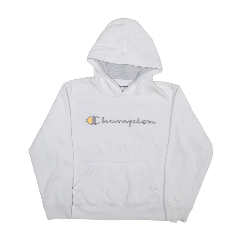 CHAMPION Hoodie White Pullover Boys L