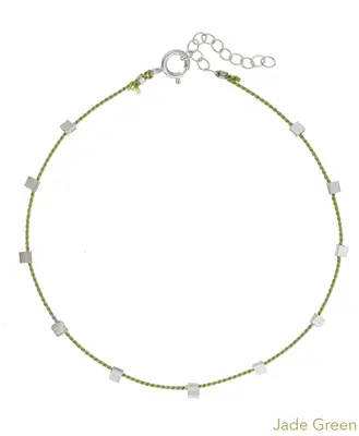 Hilo Bracelet | Metal Color: Silver | Color: Jade Green | Length: Adjustable 7 - 8 inches