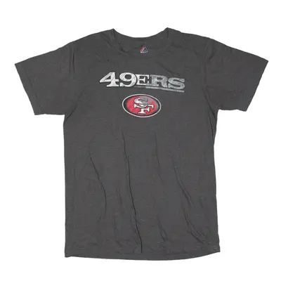 MAJESTIC Triple Peak San Francisco 49ers Football USA T-Shirt Grey Short Sleeve Mens M